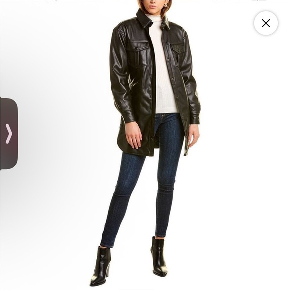 NVLT Vegan Leather Jacket Quilted Lining Black Leather Belt, Women’s Sz S - Picture 2 of 2